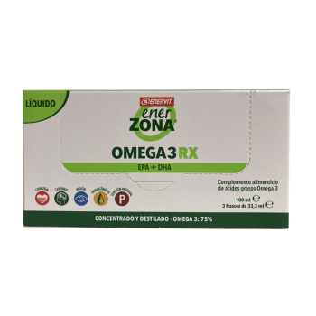 Enerzona Omega 3 RX Líquido.- 3 Frascos x 33.3 ml. Sin Retrogusto. Envio Gratis